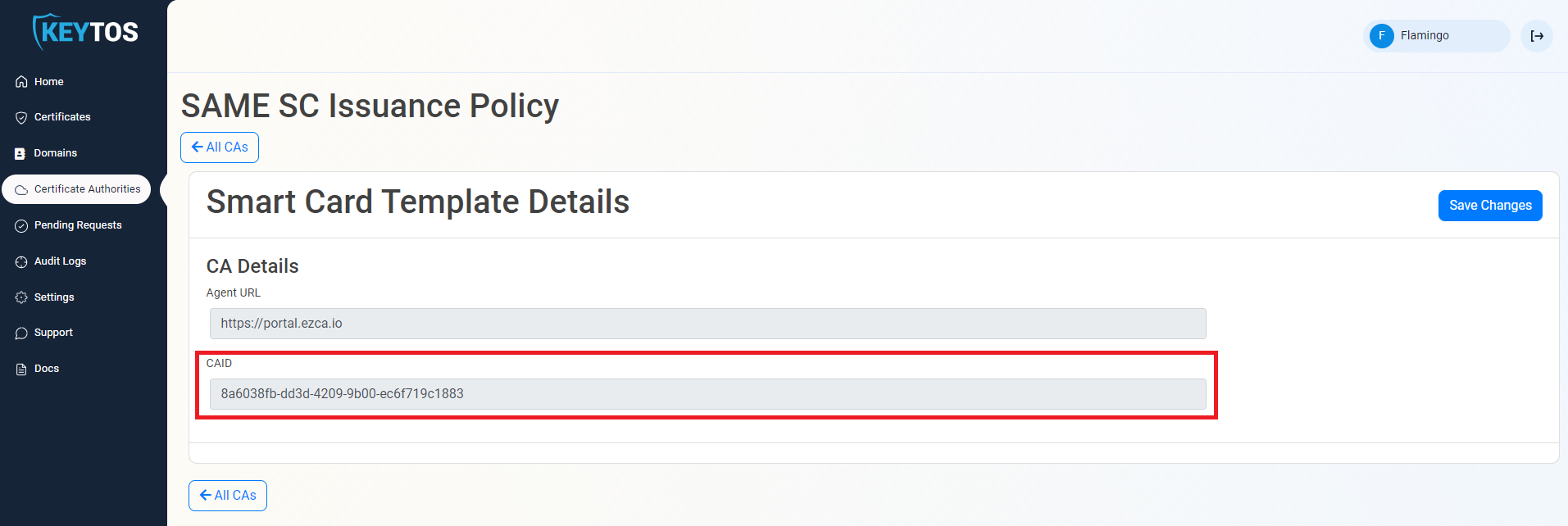 EZCA SmartCard CA Details