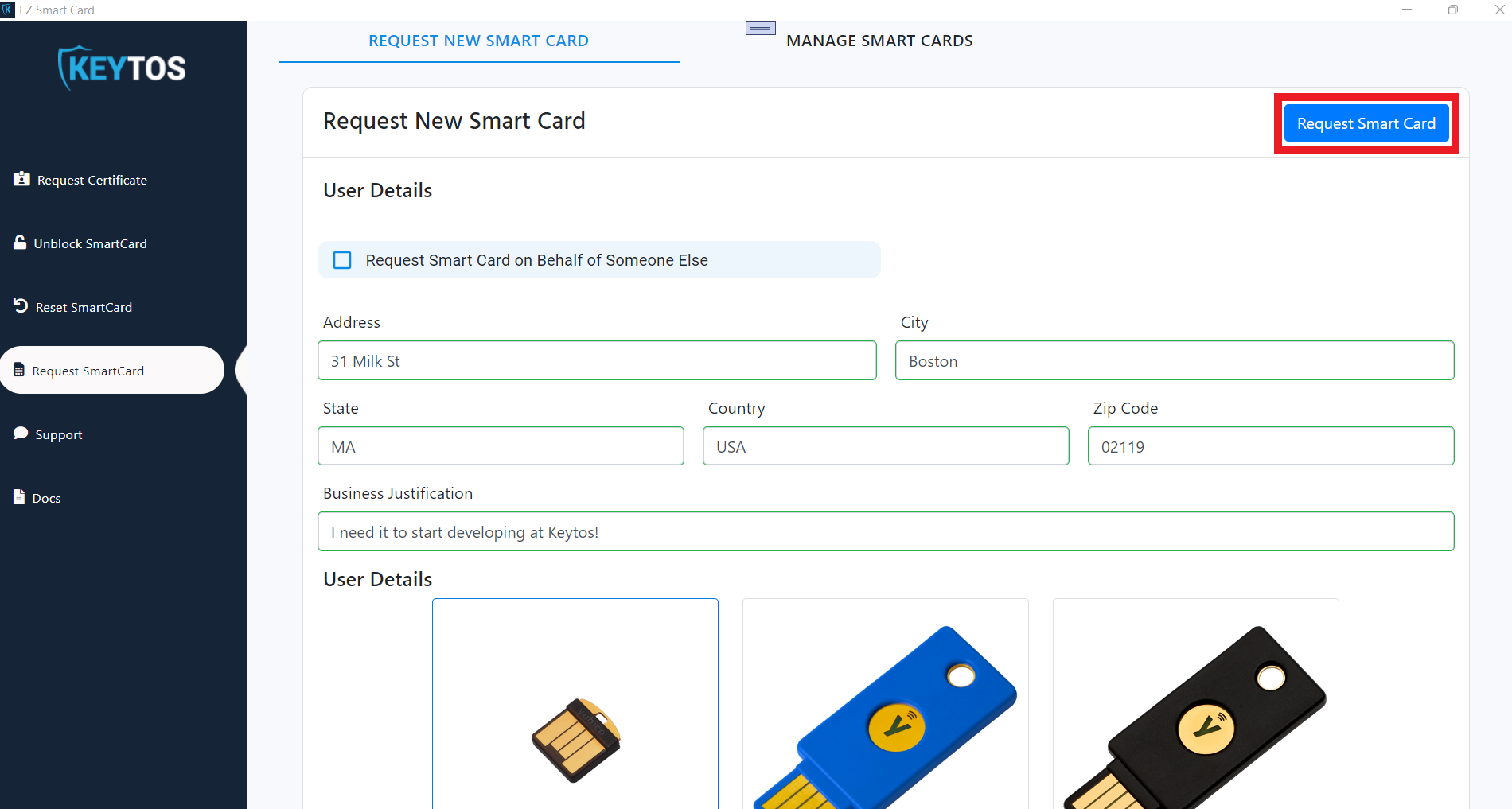 Request a SmartCard EZSmartCard Docs